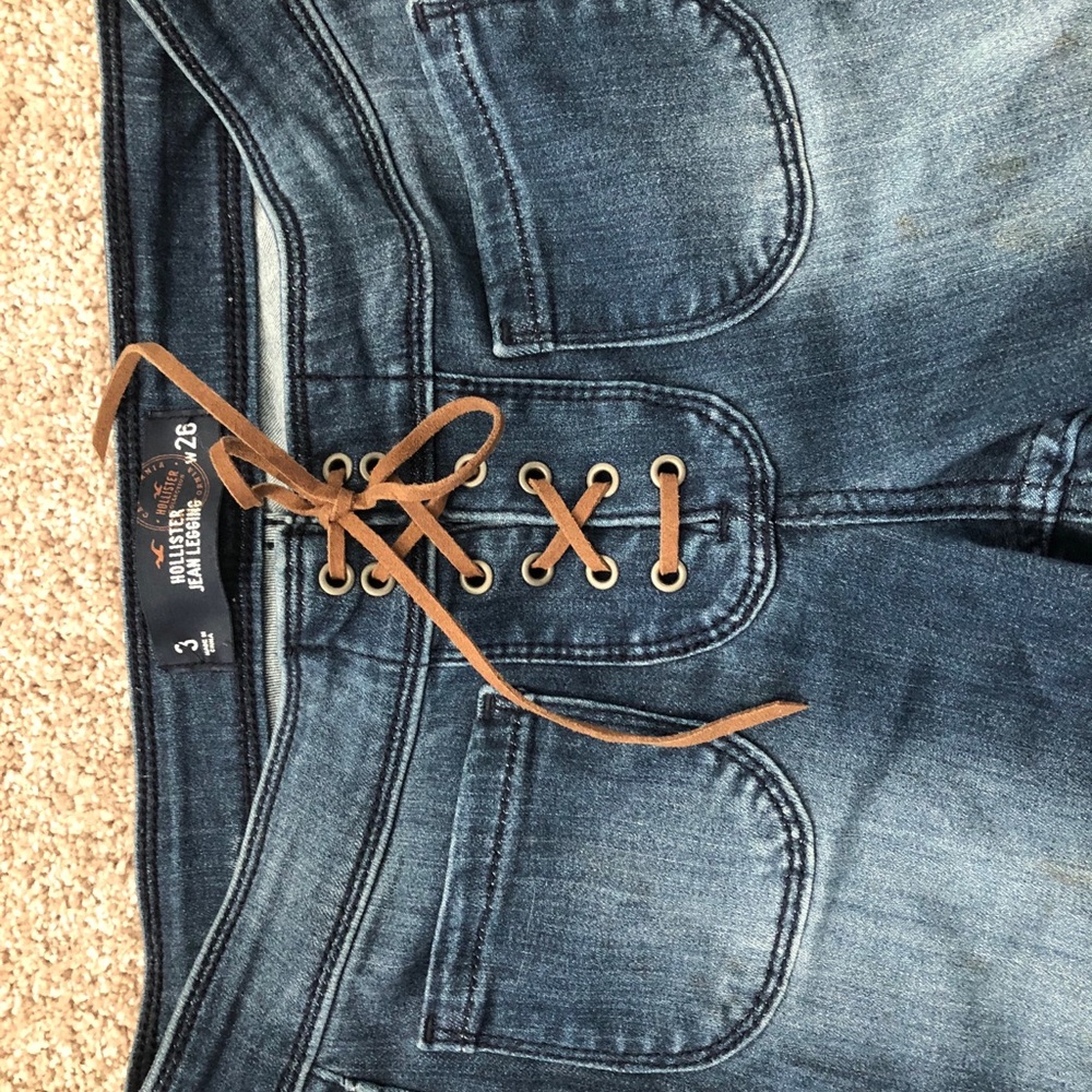 Hollister lace up skinny jeans